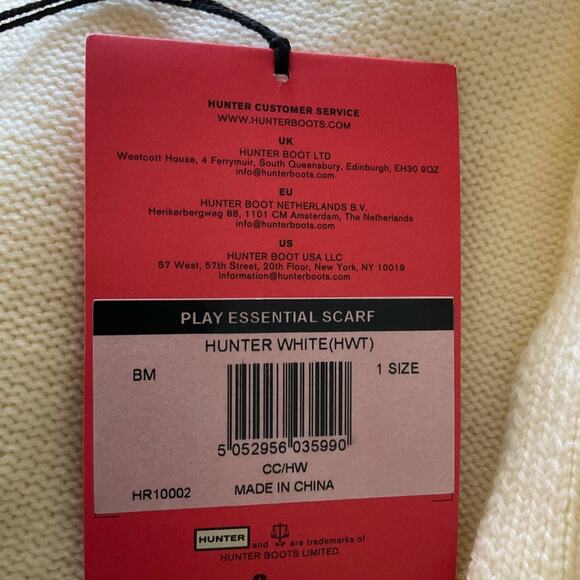Hunter Play Essential Cream Scarf oversized large warm ivory white winter New - Picture 4 of 9